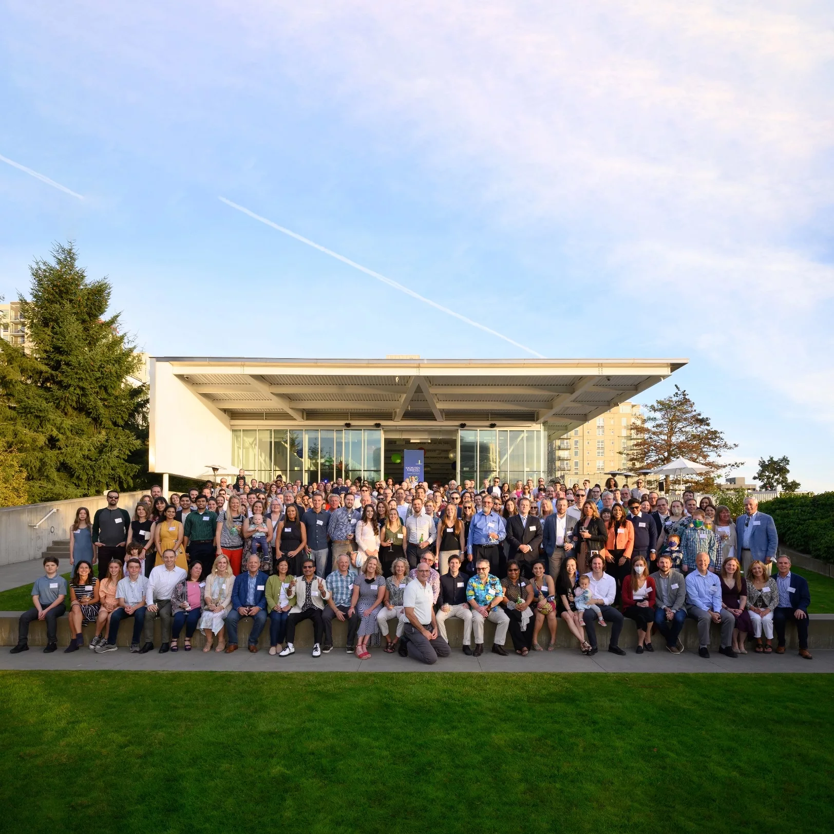 MKA's staff, family and guests pictured in front of the pavilion at the Olympic Sculpture park