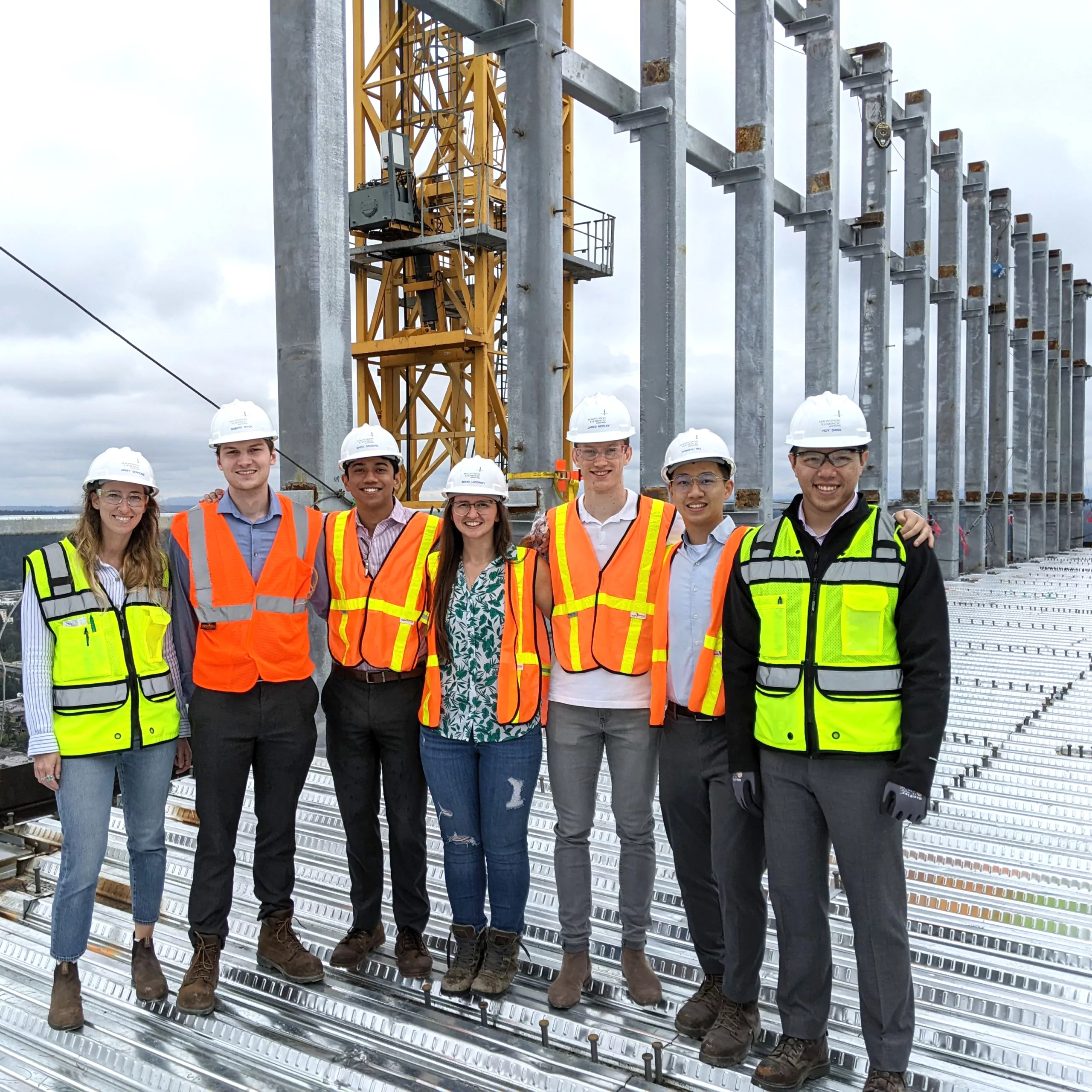 MKA summer interns visiting a construction site